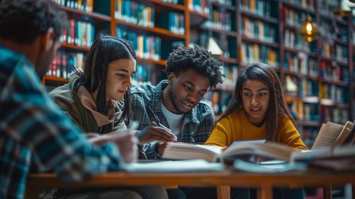 Students engaging with reparative justice in a university library setting